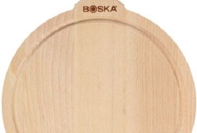 Boska Serveerplank Rond Amigo M - Borrelplank met Handgreep - Rustiek Beukenhout - Bruin - Ø 23,4 cm